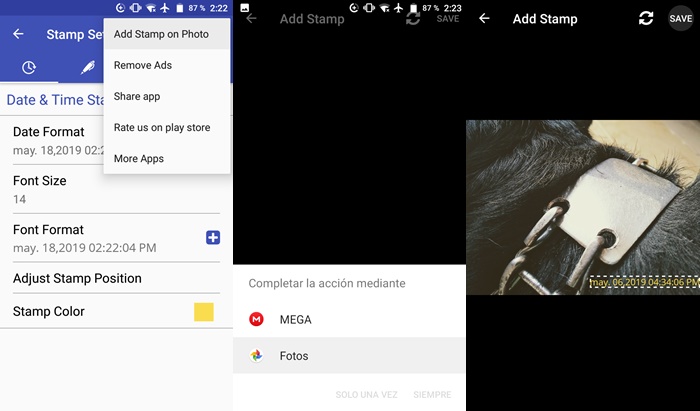 Photostamp Camera tutorial para añadir fecha y hora a las fotos
