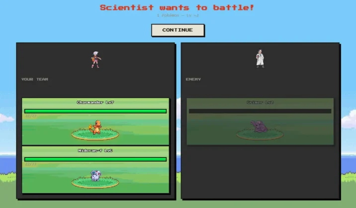 Batalla contra un entrenador Pokémon