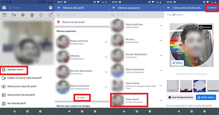 Poner bandera LGBT Facebook paso 2