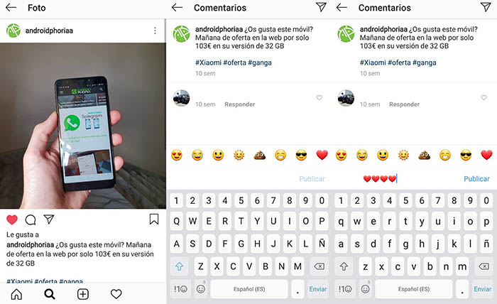 Poner emojis en Instagram