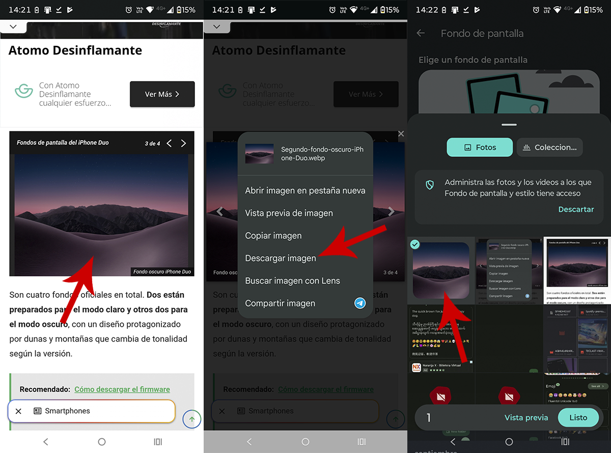 Poner fondo de pantalla del iPhone Duo en Android