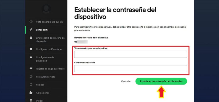 Ponerle una contraseña a tu cuenta de Spotify ligada a Facebook