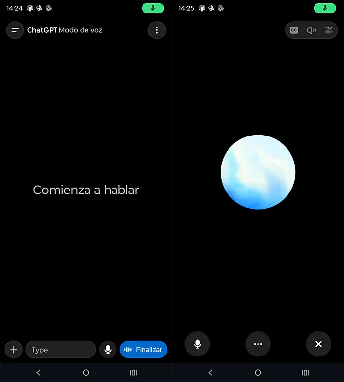Por qué ha desaparecido el círculo del modo voz en ChatGPT
