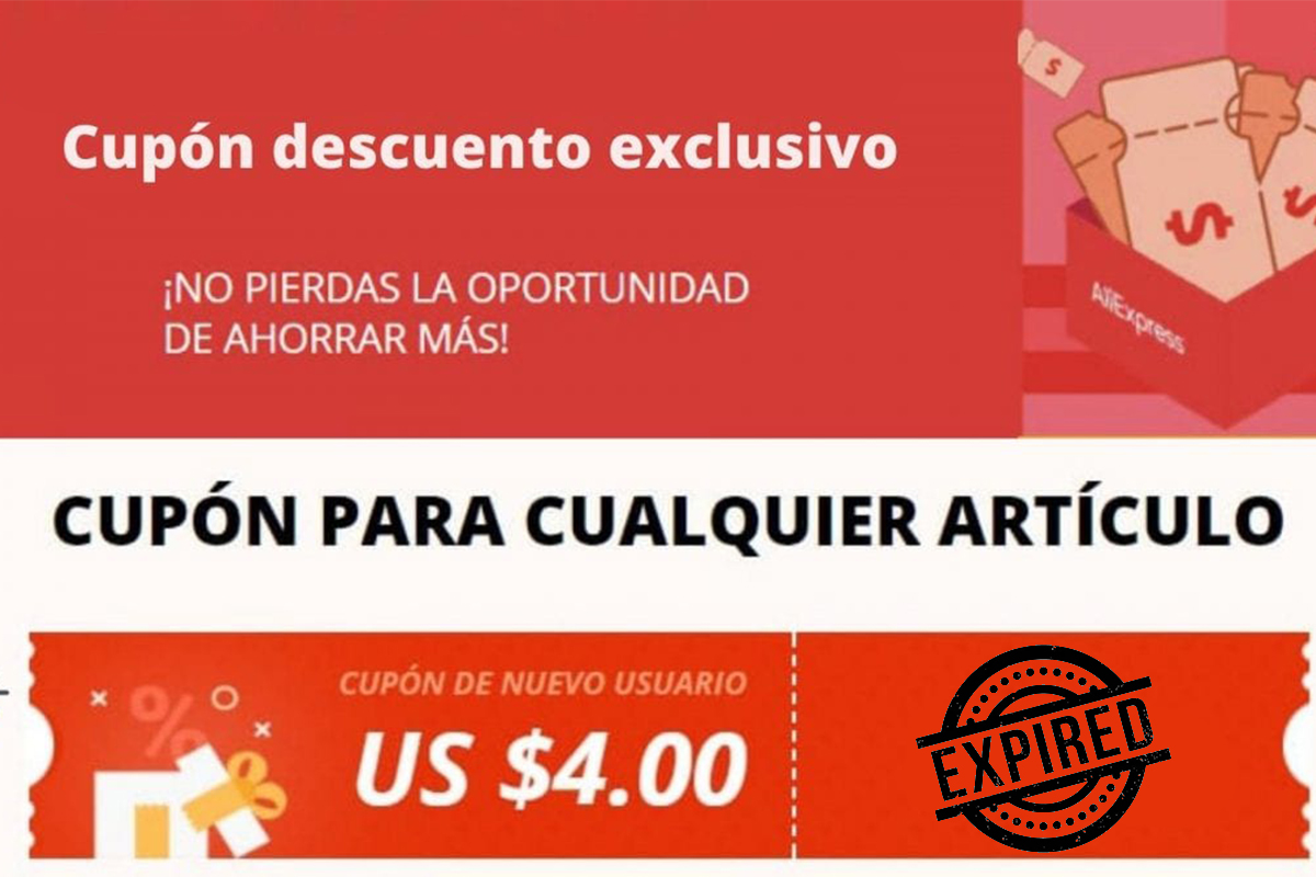 Cupón de descuento exclusivo para compras en AliExpress