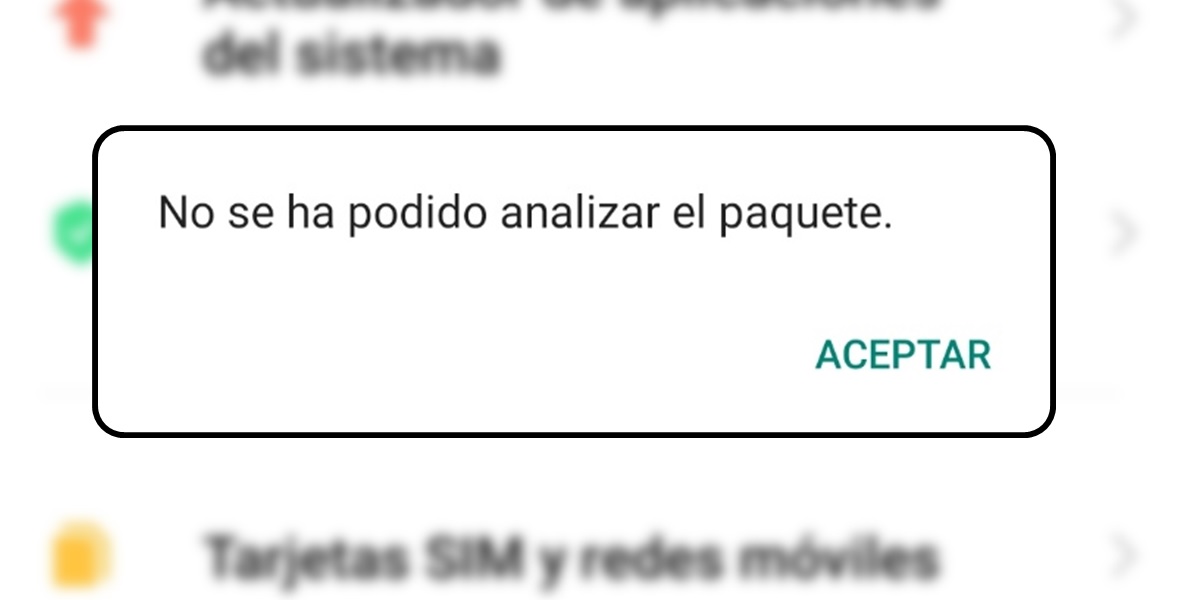 Por que se produjo un error al analizar el paquete