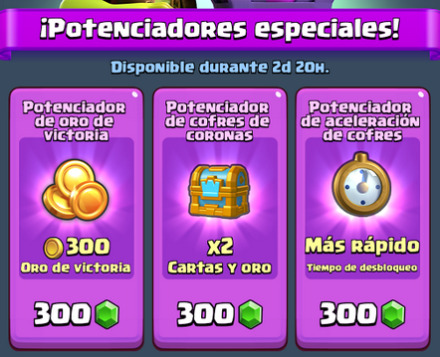 Potenciadores Fiebre del Oro Clash Royale