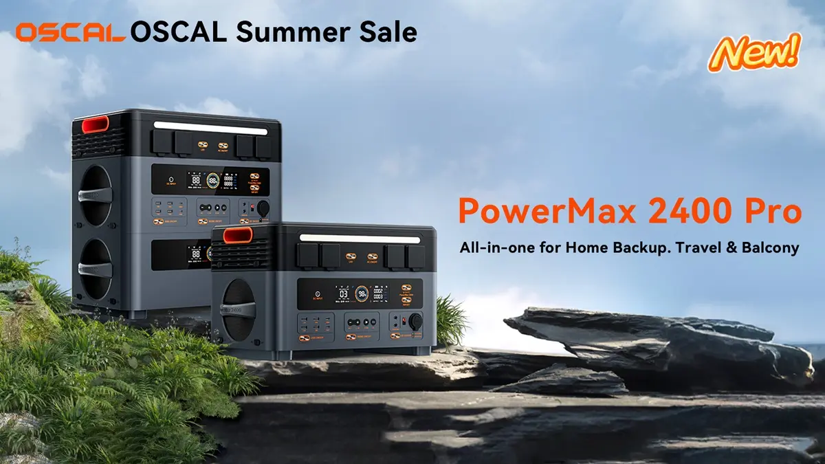 PowerMax 2400 Pro sistema apilable sin cables de 2400W ampliable a 22,2kWh e ideal para balcones