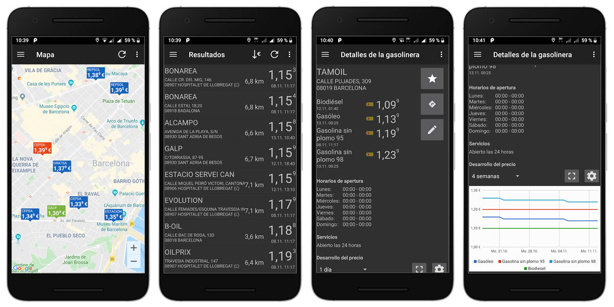 Precio de la gasolina barata espana android