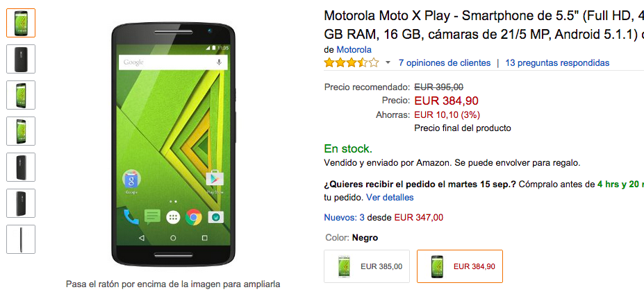 Precio y disponibilidad del Moto X Play en Europa