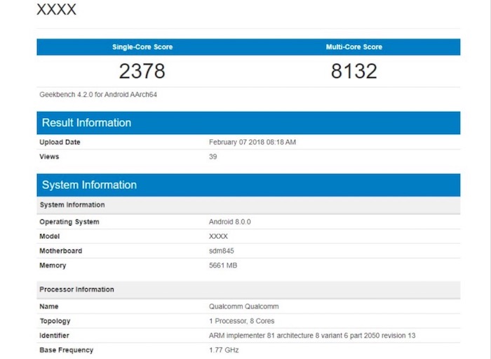 Primer benchmark del Galaxy S9