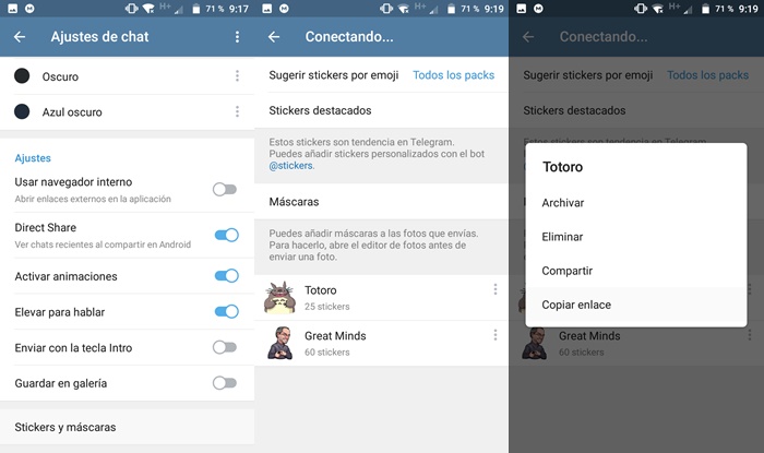 Primeros pasos para pasar stickers de telegram a WhatsApp
