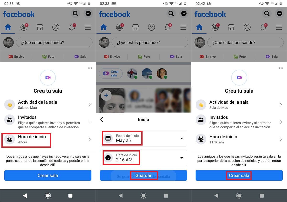 Programar inicio sala de Messenger