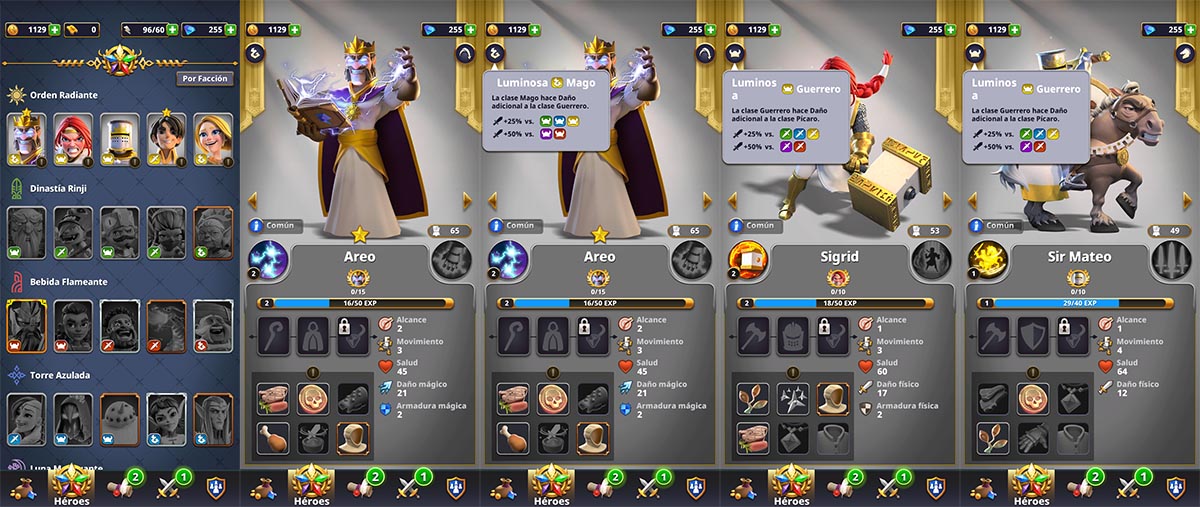 Pros y contras heroes Rivengard