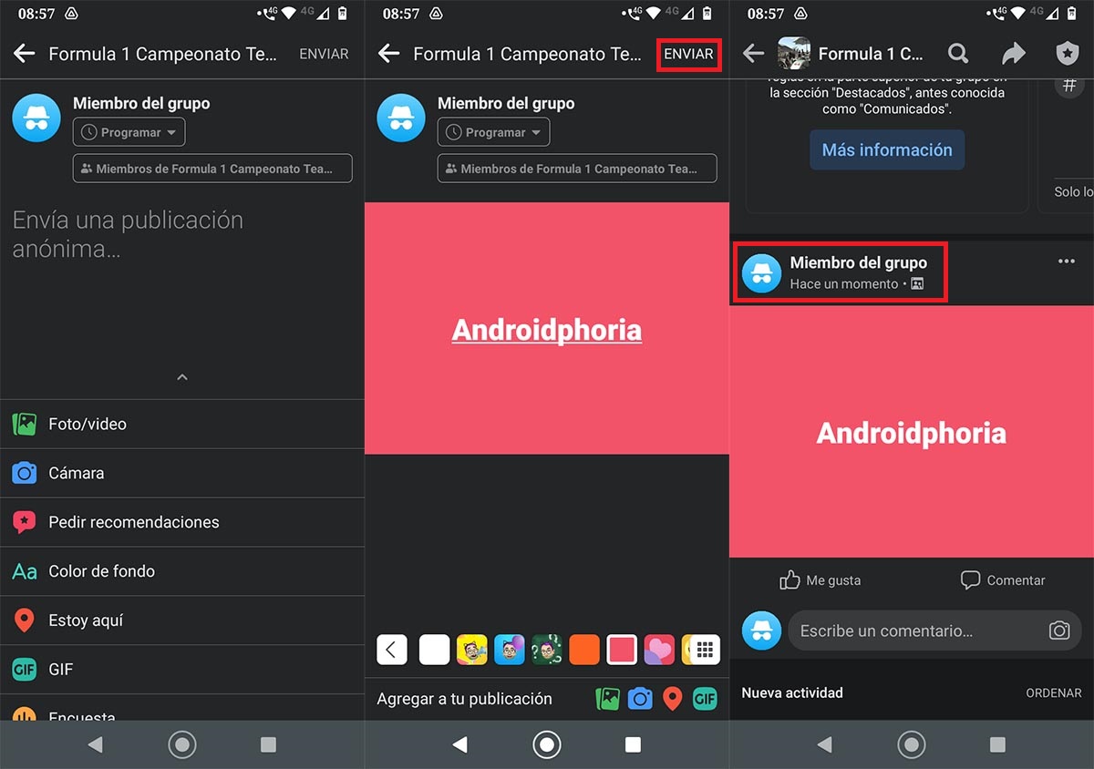 Publicar anonimamente en grupos de Facebook