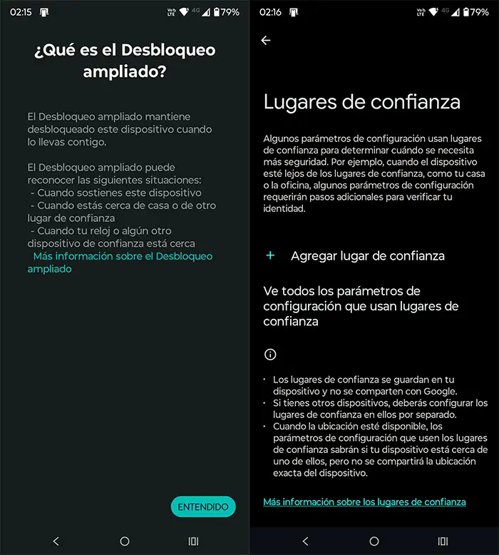 Que es el Desbloqueo ampliado en Android
