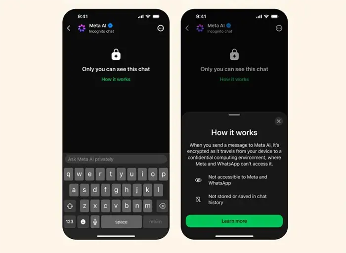 Qué es exactamente el Chat incógnito de Meta AI