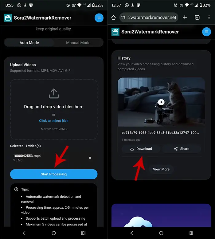 Quitar marca de agua Sora