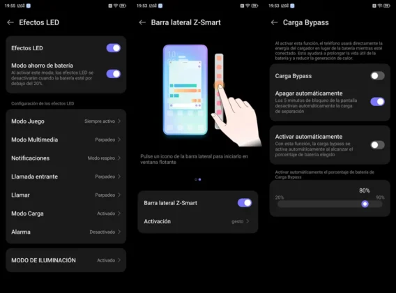 REDMAGIC 10 Air efectos led barra lateral y carga bypass