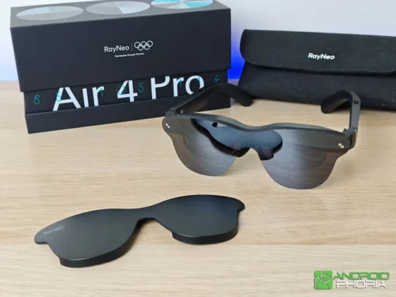 RayNeo Air 4 Pro el packaging es muy premium y trae un protector y una funda de tela