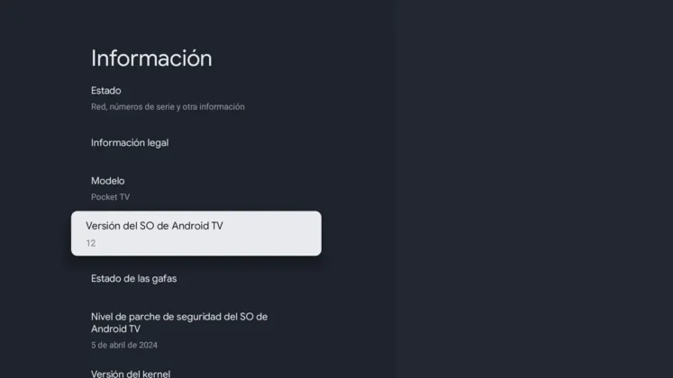 RayNeo Pocket TV trae la version Android TV 12 con Google TV certificado