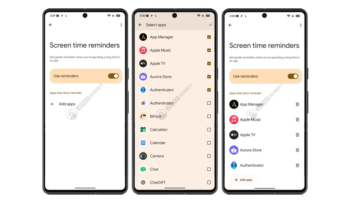 Recordatorios uso de pantalla aplicaciones diseño nuevo bienestar digital