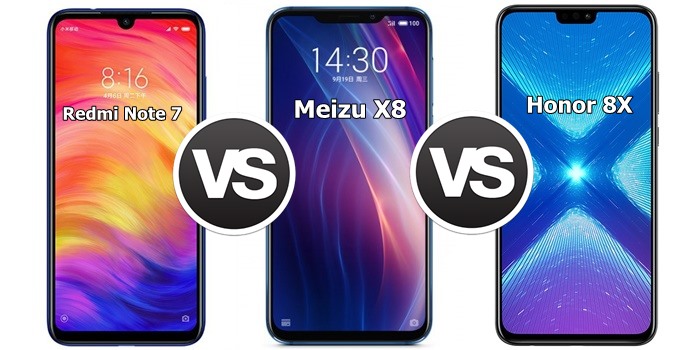 Redmi Note 7 vs Meizu X8 vs Honor 8X