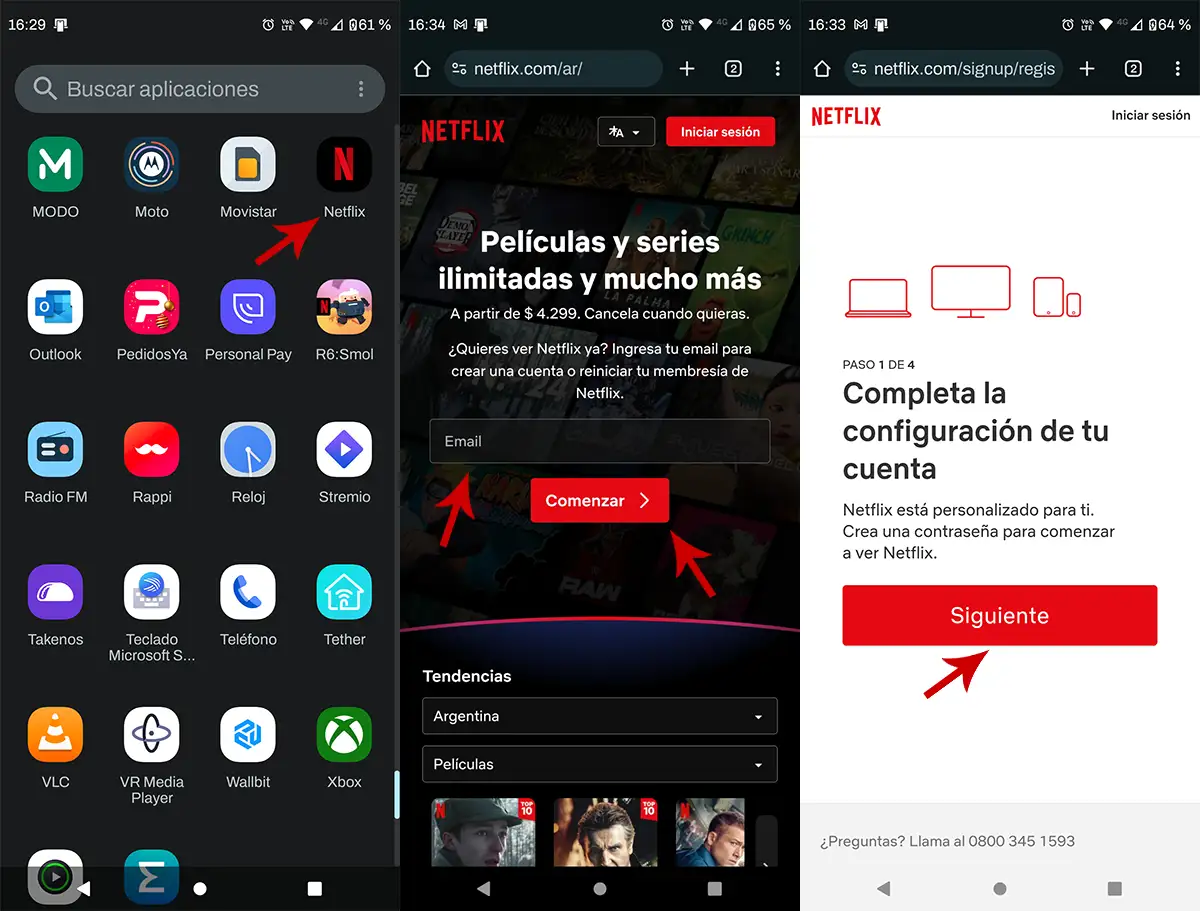 Registrar un correo en Netflix