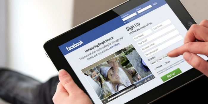 Registro Facebook Tablet