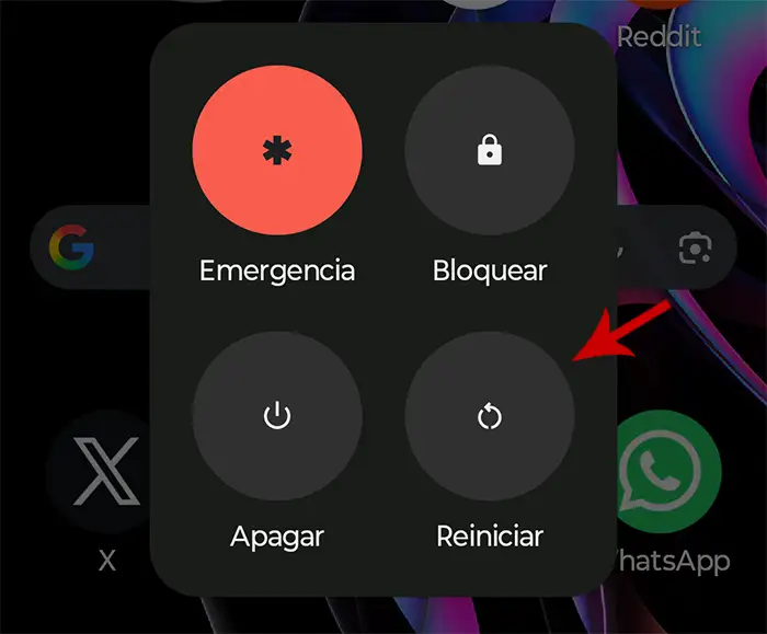 Reiniciar móvil Android