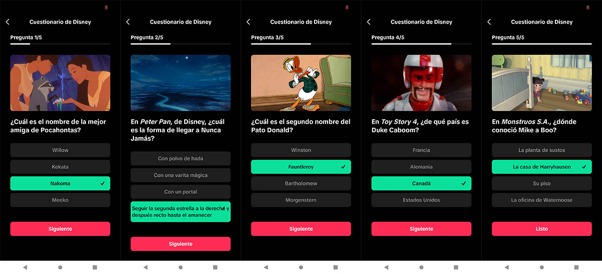 Respuestas correctas cuestionario 7 de noviembre Disney 100 TikTok