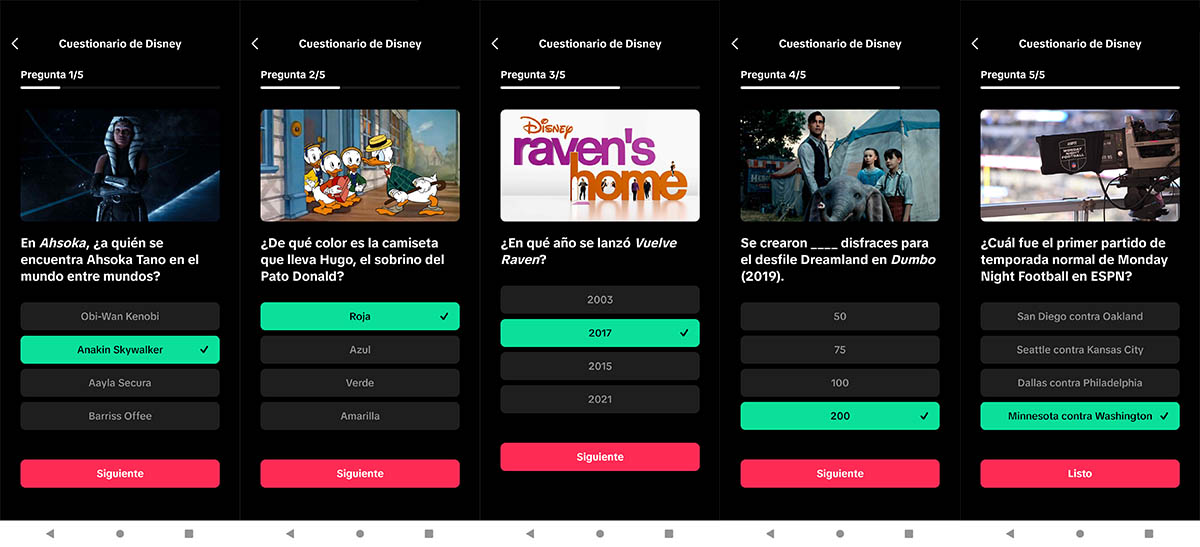 Respuestas cuestionario 14 de noviembre Disney 100 TikTok