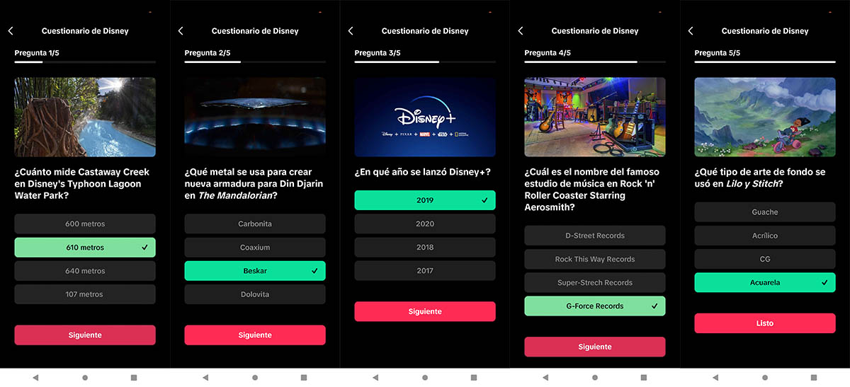 Respuestas cuestionario 5 de noviembre Disney 100 TikTok