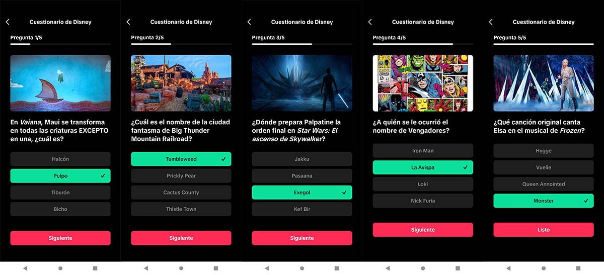 Respuestas cuestionario 8 de noviembre Disney 100 TikTok