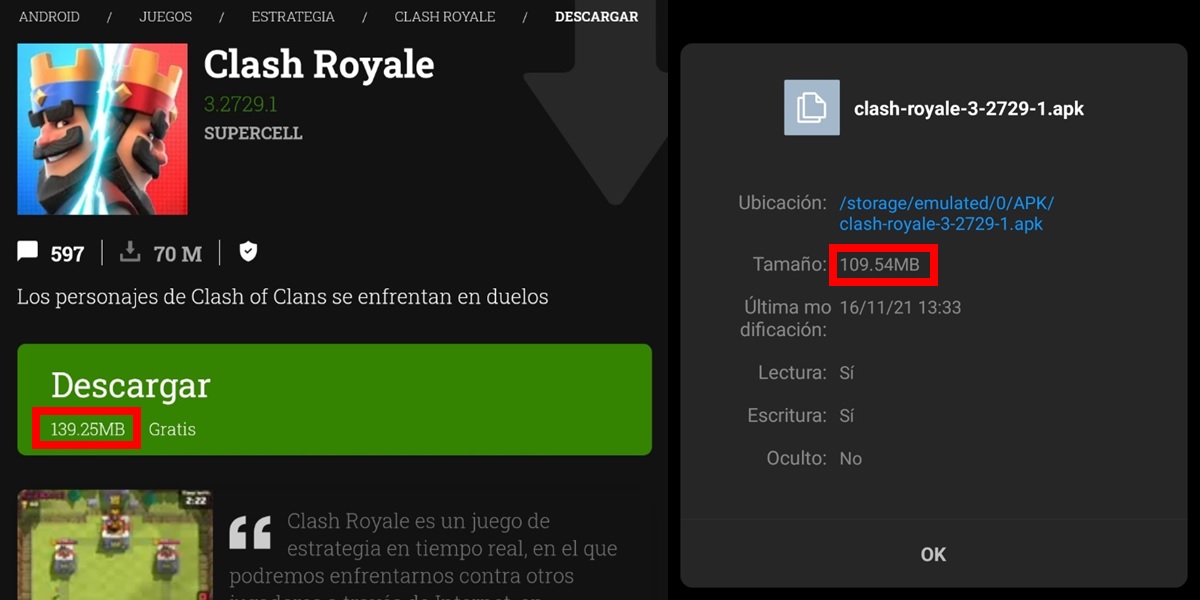 Revisa si el APK se descargo bien