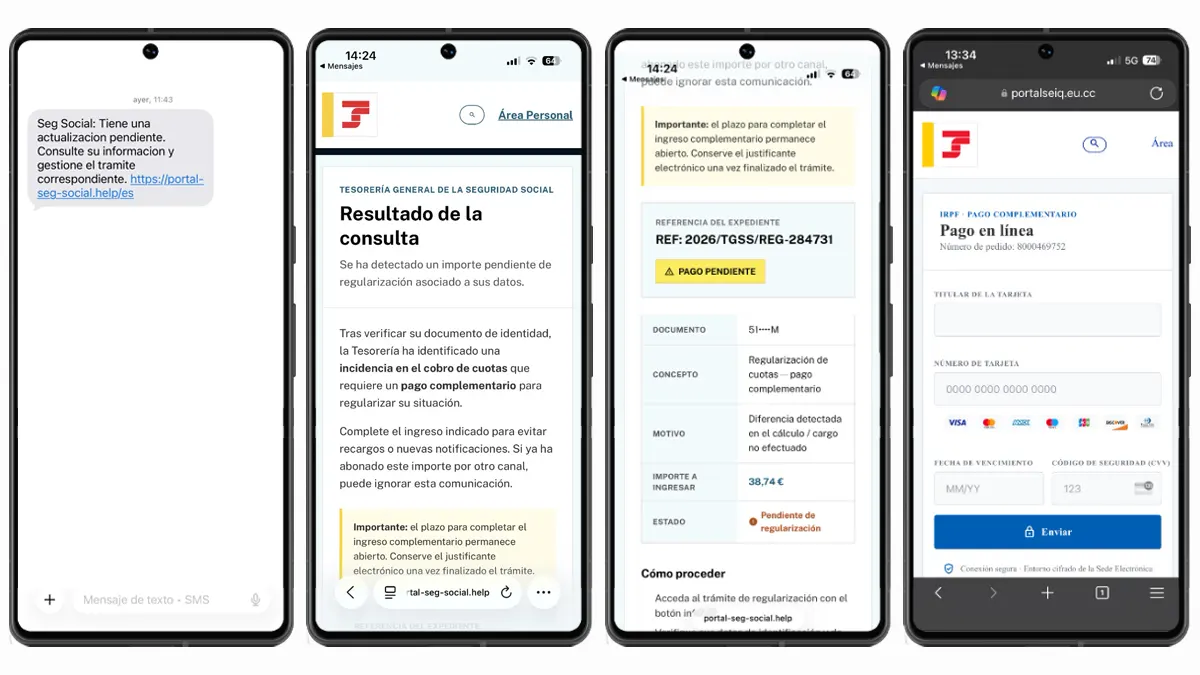 SMS Falso Seguridad Social España alerta