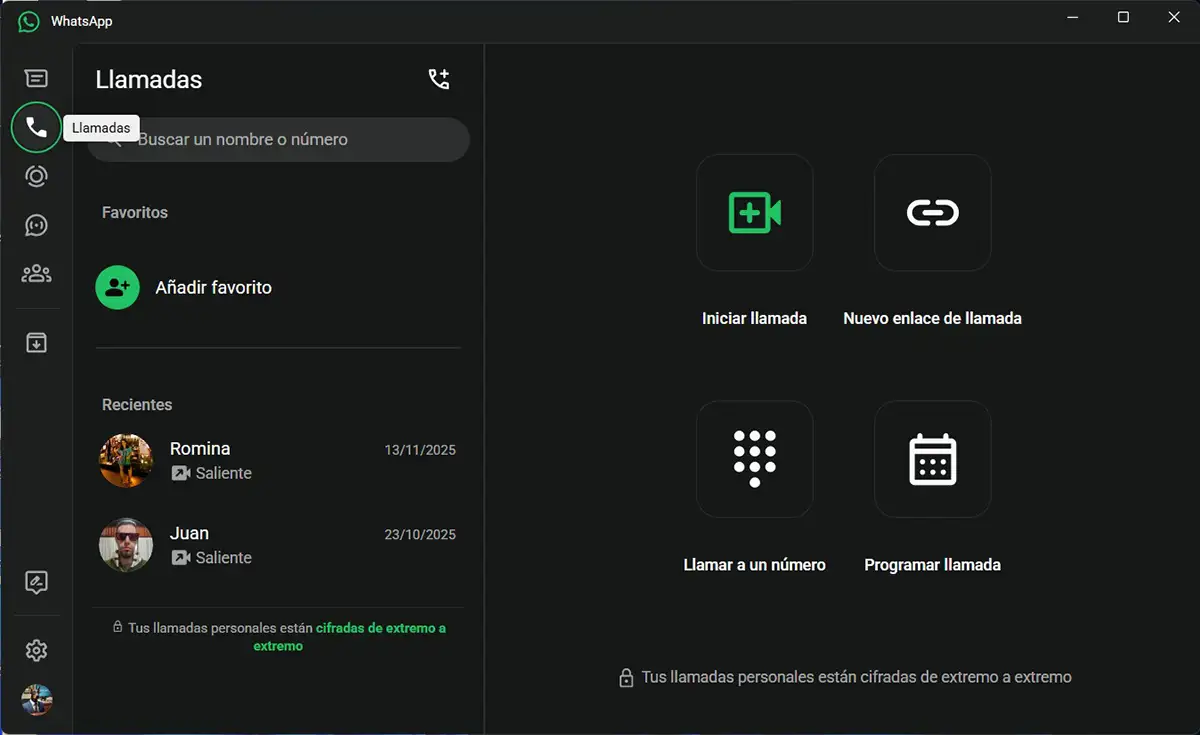 Se mejoraron las llamadas en WhatsApp para PC