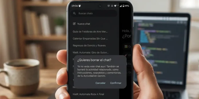 Se puede recuperar un chat borrado con Gemini