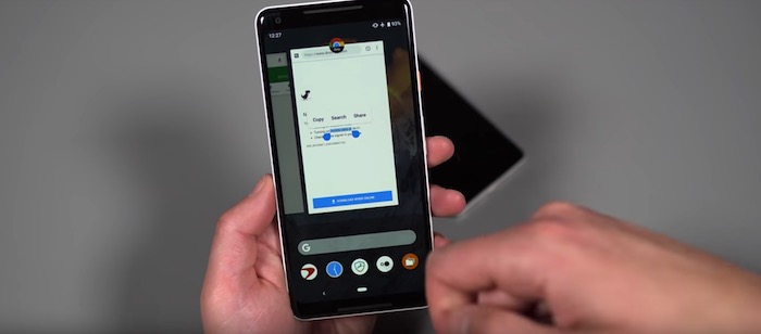 Selector de texto en Android Pie