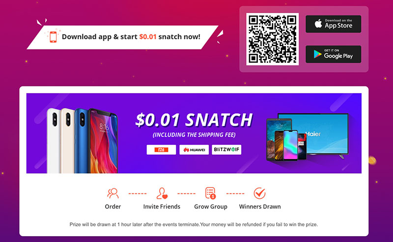 Snatch 1 céntimo Banggood