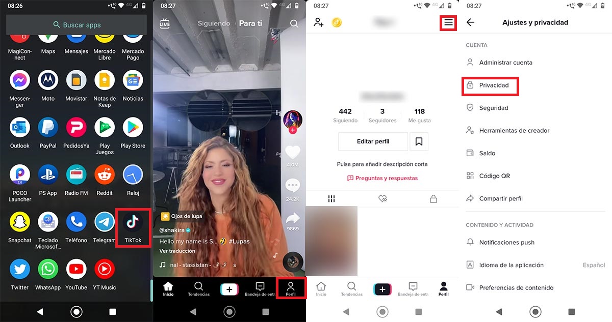 Solicitar datos cuenta de TikTok