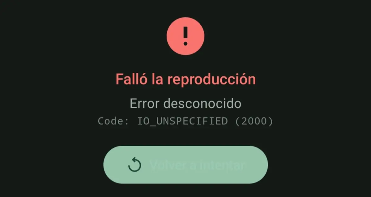 Solucion a error Metrolist fallo la reproduccion IO_UNSPECIFIED 2000