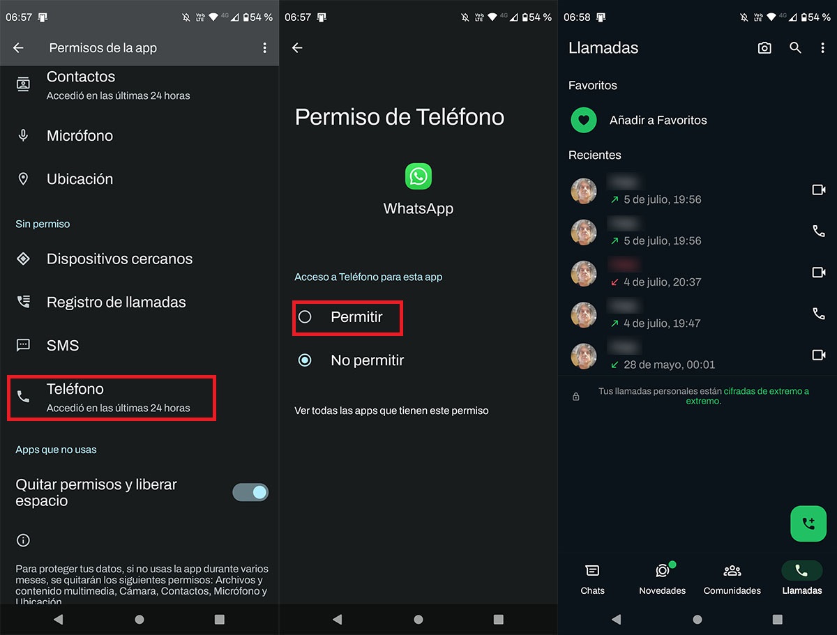 Solucionar problema de llamadas WhatsApp