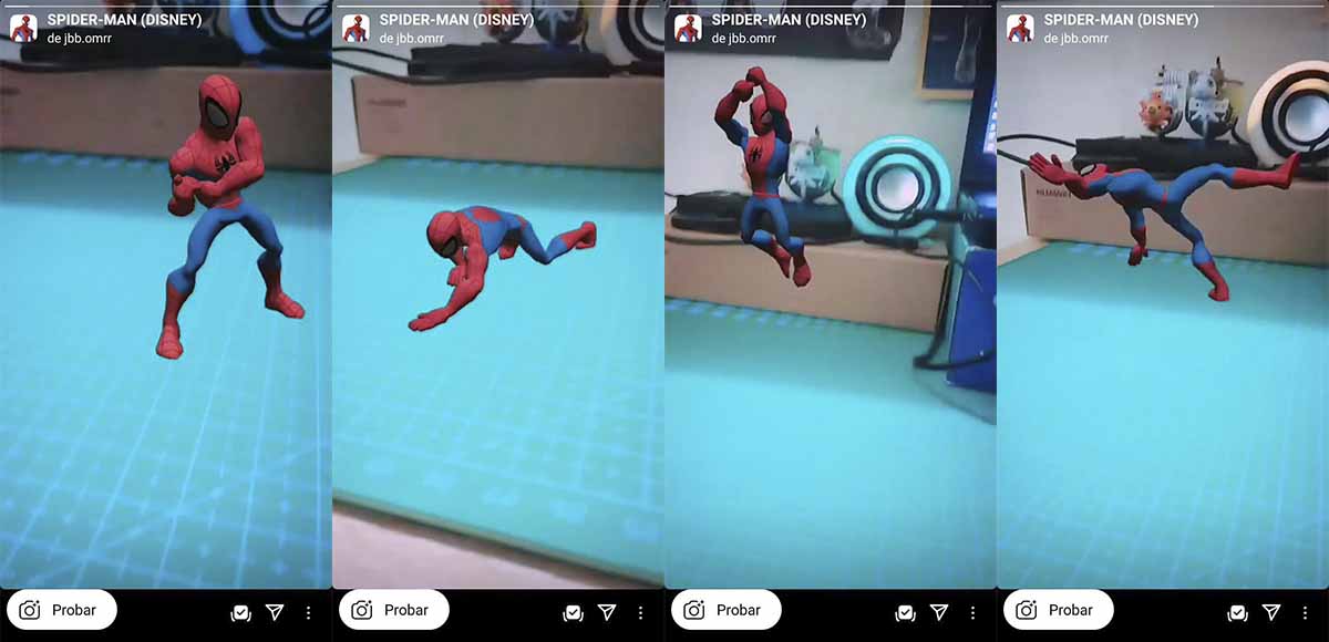 pider-Man Disney efecto con un mini Hombre Araña