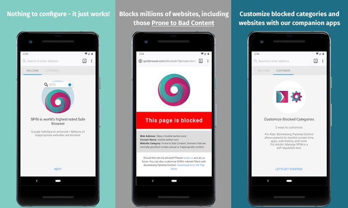 Spin safe browser app