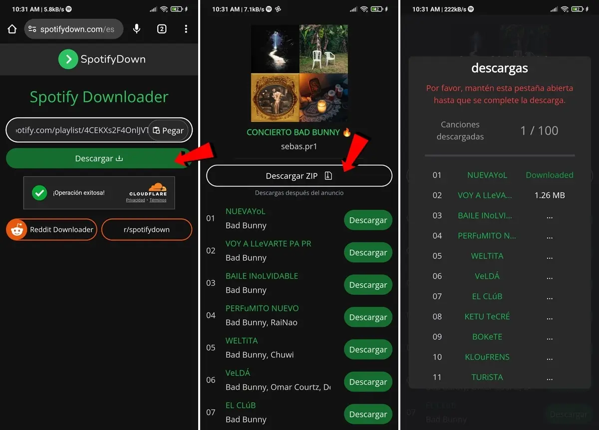 Spotify Down web para descargar playlist spotify en MP3 gratis