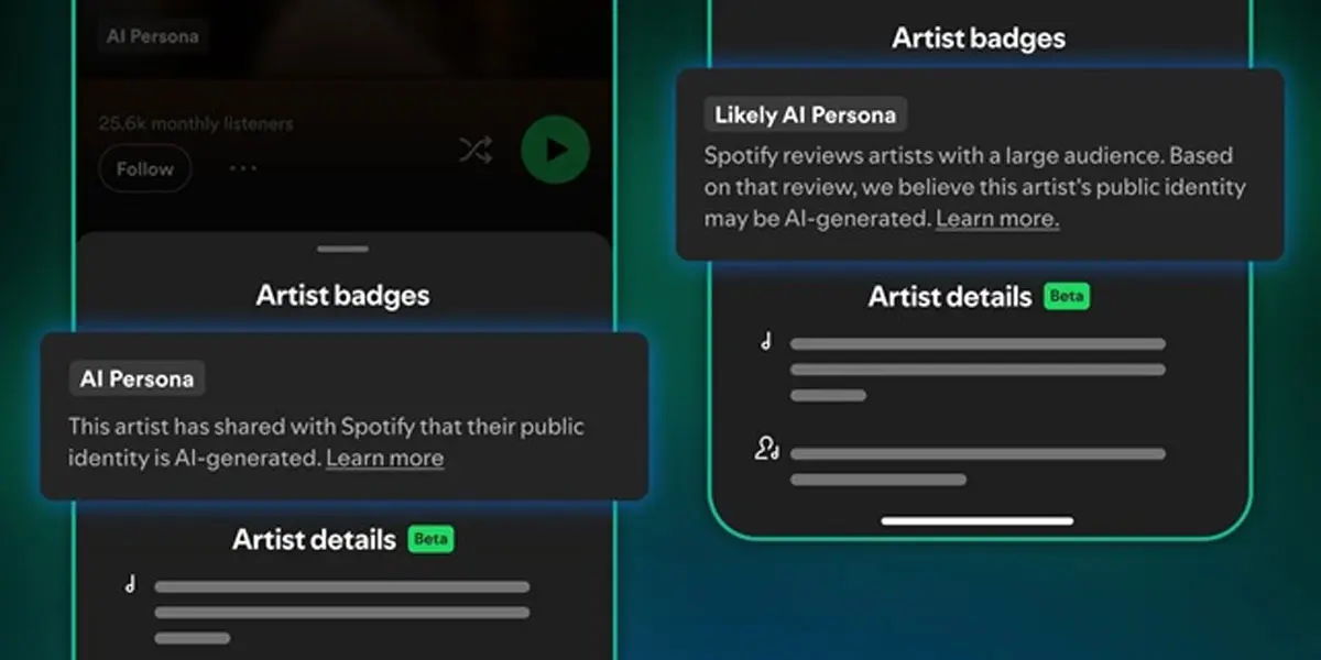 Etiqueta AI Persona en Spotify