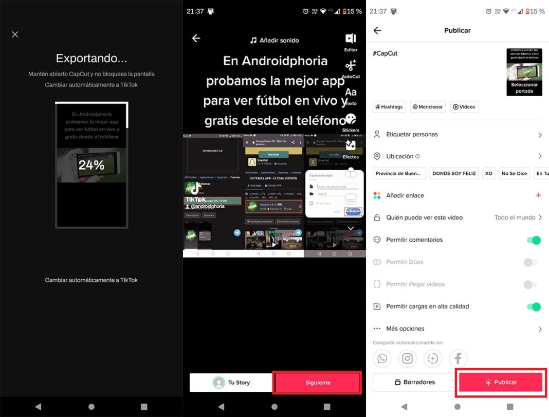 Cómo usar plantillas de CapCut en TikTok