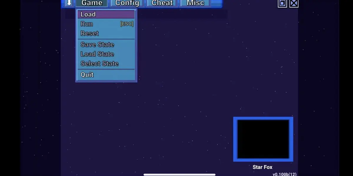 Captura de pantalla de el Super ZSNES 