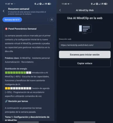 SwitchBot AI MindClip resumen semanal y version web