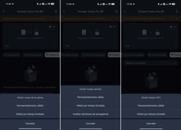 SwitchBot Lock Ultra Max Vision Pro Combo desde la app puedes añadir tu huella dactilar palma tarjeta NFC y mas